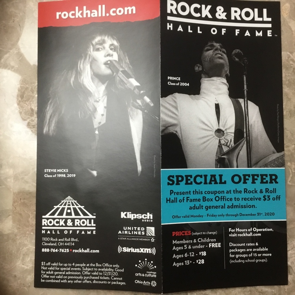 Prince and Stevie Nicks Rock & Roll Hall of Fame Flyer